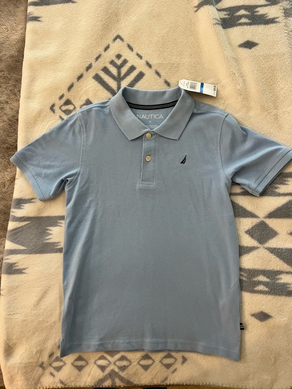 Nautica Pale Blue Short-Sleeve Polo Shirt